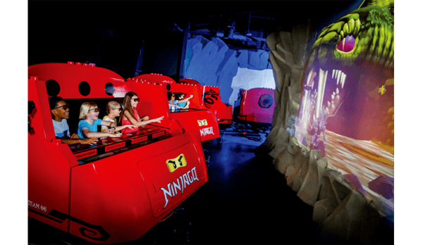 Kids enjoying the ninjago ride.