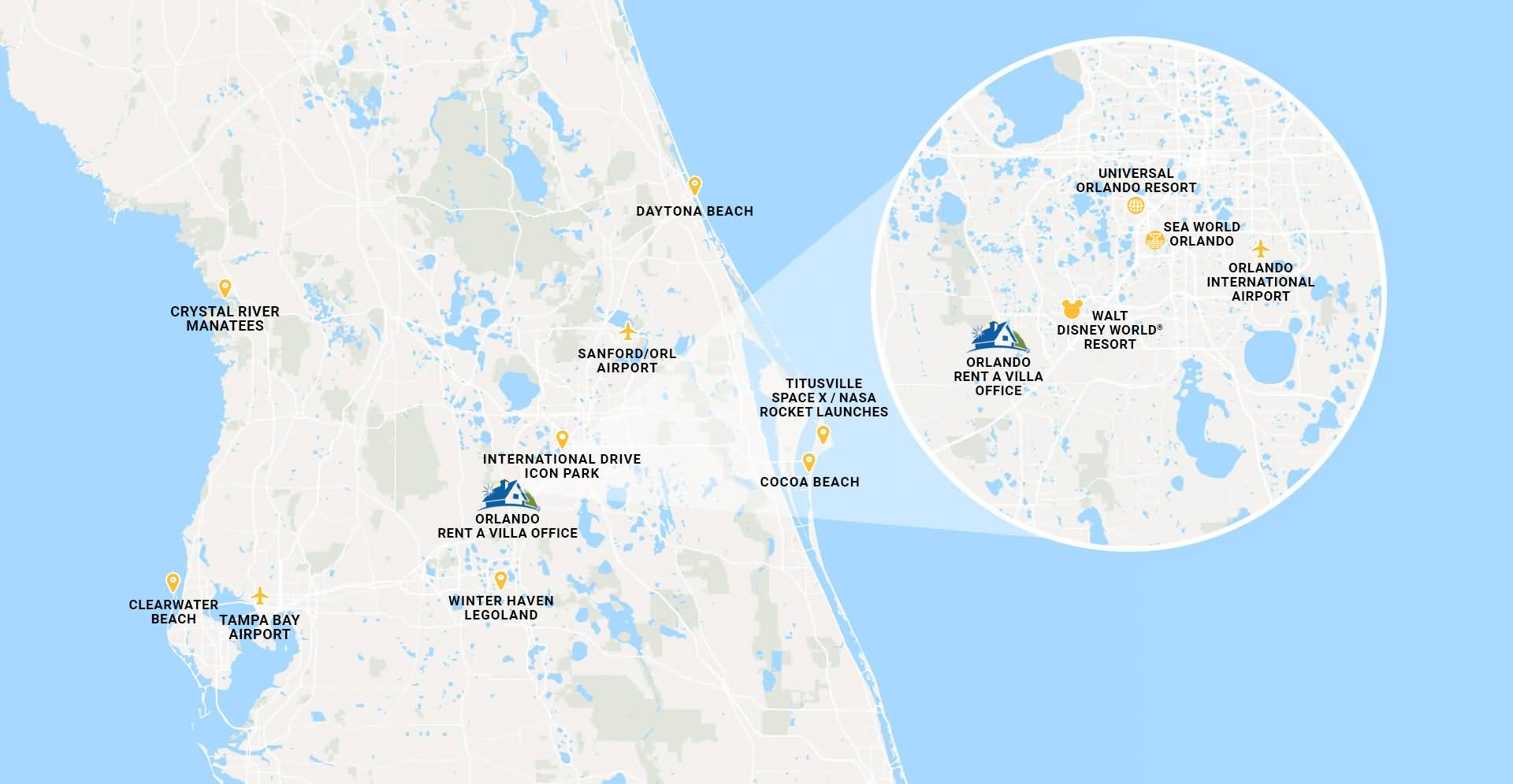 Map of Florida Theme Parks
