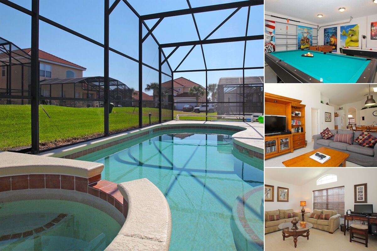 Vacation rental near Disney managed by Orlando rent a villa with screened in private pool and spa