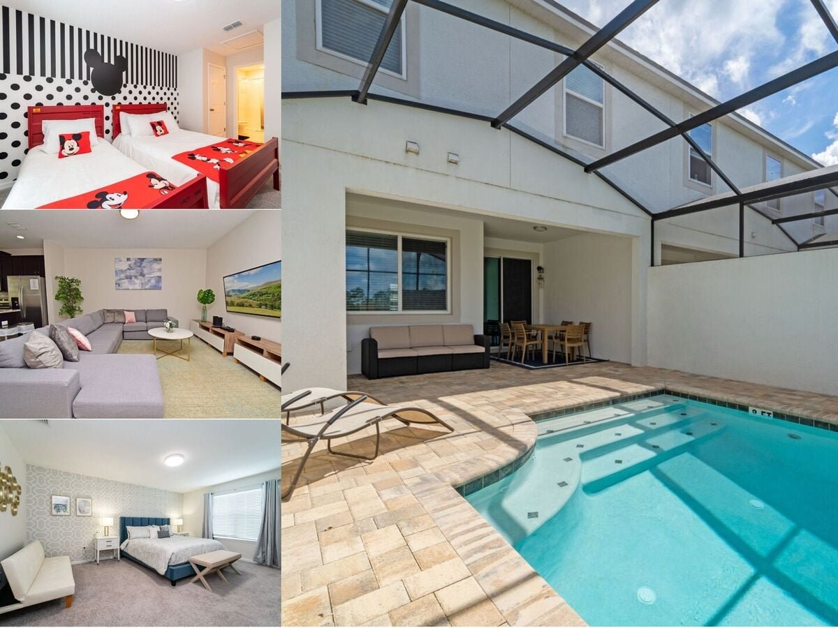 Vacation rental near Disney managed by Orlando rent a villa with a screened in private pool.