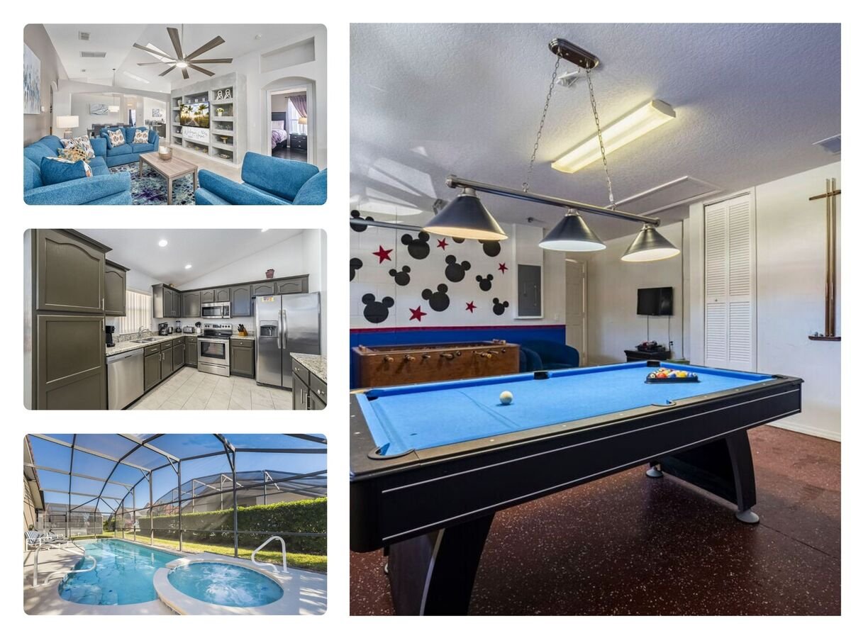 Vacation rental managed by Orlando rent a villa with screened in private pool and spa