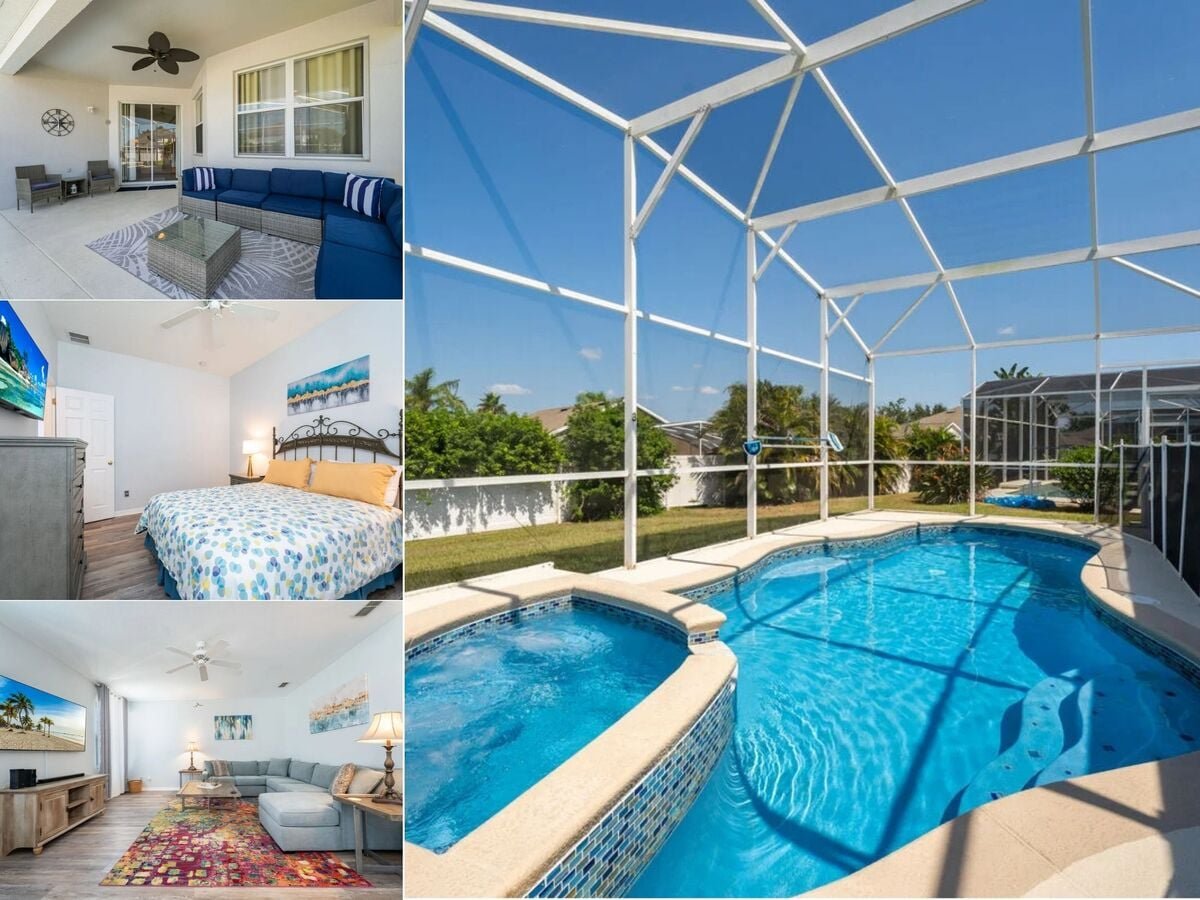 Vacation rental near Disney managed by Orlando Rent a Villa with screened in private pool and spa