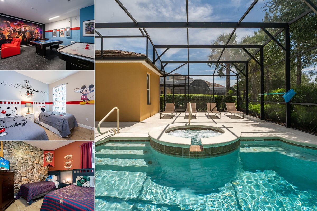 Vacation rental near Disney managed by Orlando Rent a Villa with screened in private pool and spa