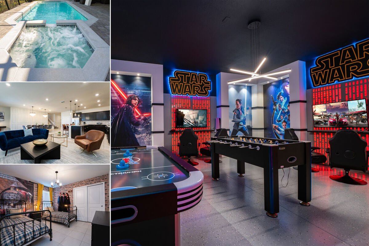 Vacation rental near Disney managed by Orlando rent a villa with a screened in private pool and spa