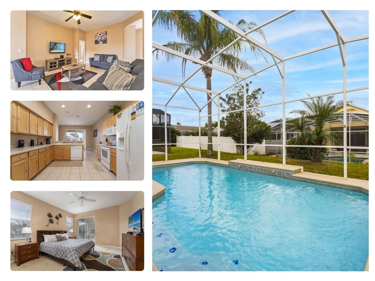 Vacation home near Disney managed by Orlando Rent a Villa, screened in pool home