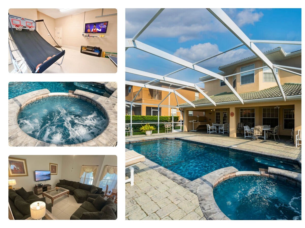 Vacation rental near Disney managed by Orlando rent a villa with a screened in private pool and spa
