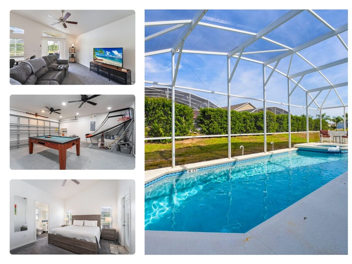Vacation rental near Disney managed by Orlando rent a villa with a screened in private pool and spa