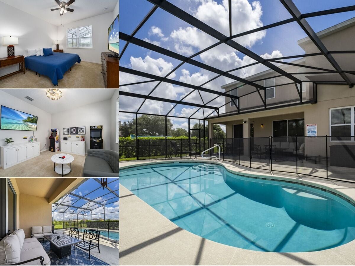 Vacation rental near Disney managed by Orlando rent a villa with a screened in private pool