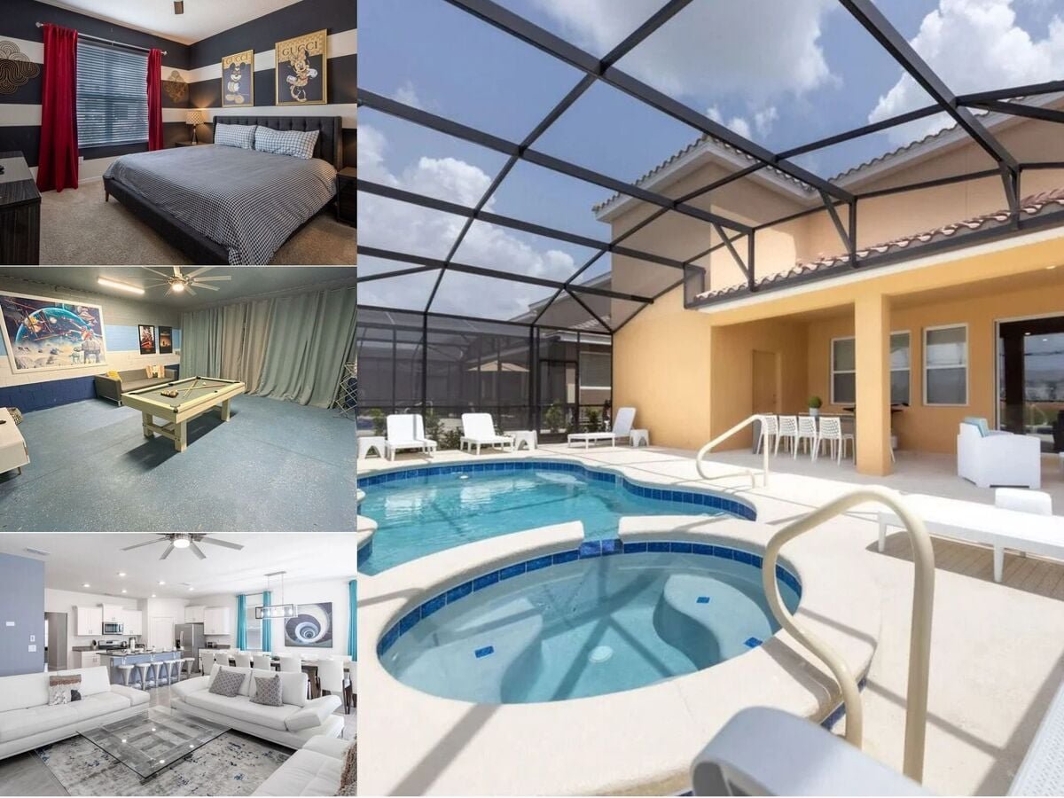 Vacation rental near Disney managed by Orlando Rent a Villa with screened in private pool and spa