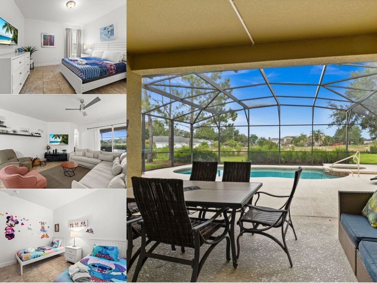 Vacation rental near Disney managed by Orlando rent a villa with a screened in private pool and spa