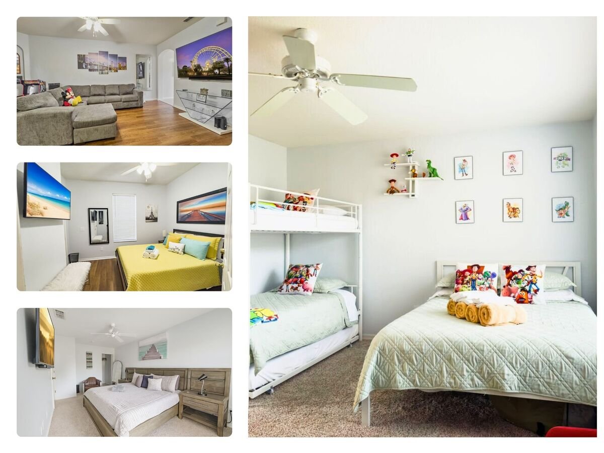 Collage showing the highlights of 637 Calabria Drive in Regal Palms Resort.