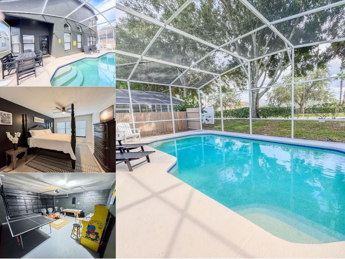 Vacation rental near Disney managed by Orlando rent a villa with a screened in private pool.