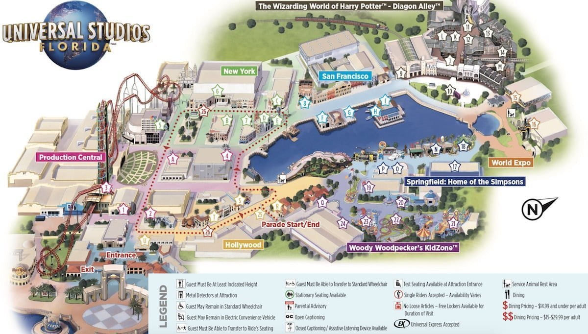 Map of Universal Studios Florida