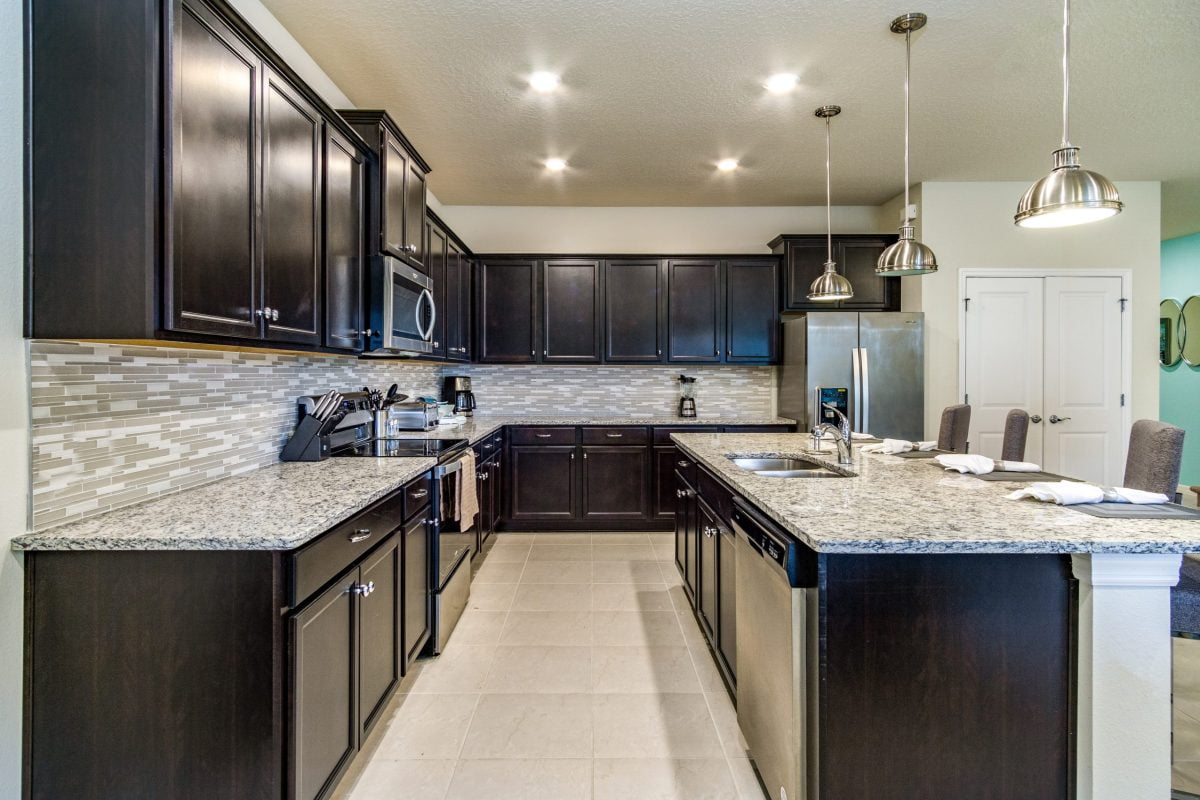 Fully equipped kitchen in vacation rental.