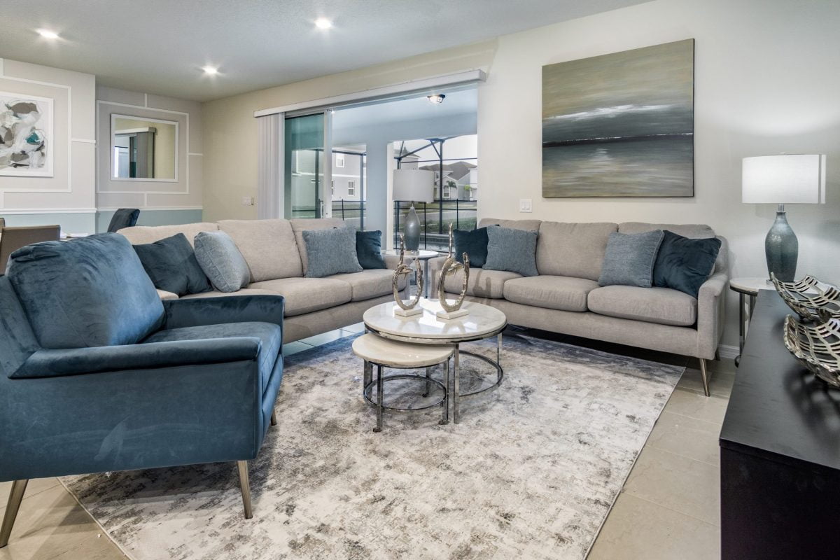 Living room in vacation rental.