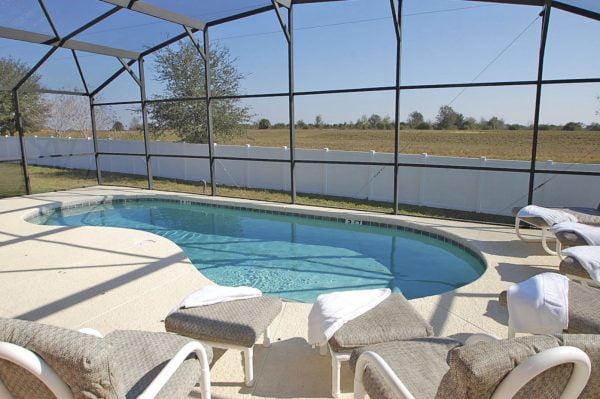 Pool area in vacation rental