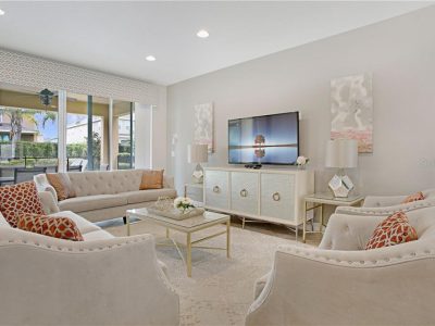 Living room area in vacation rental