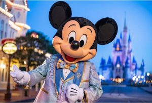 Mickey Mouse in his new 50th anniversary outfit