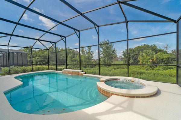 Pool area in vacation rental