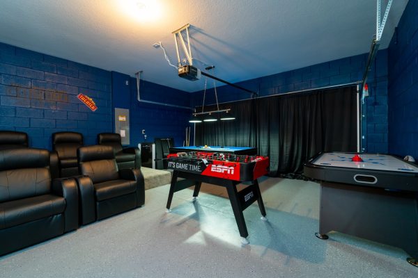 Games room in vacation rental, located in Solterra Resort.
