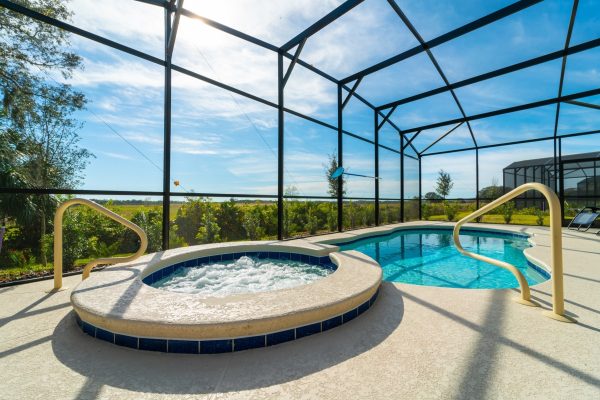 Pool area in vacation rental located in Solterra Resort.