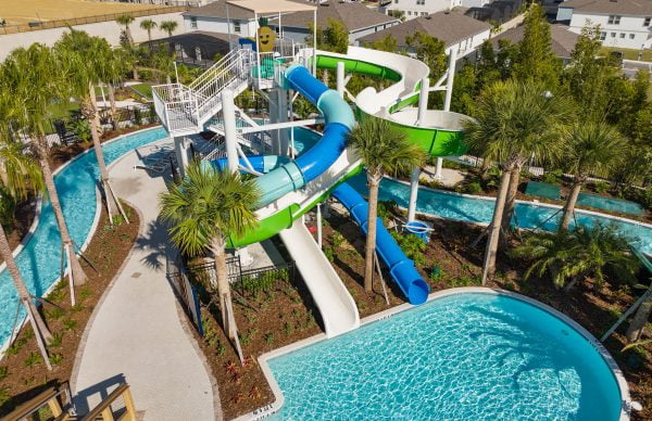 Windsor Island water slide in resort.