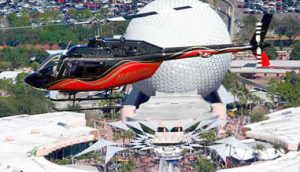Image of helicopter ride over Epcot