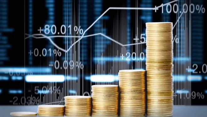 Coins showing currency growth