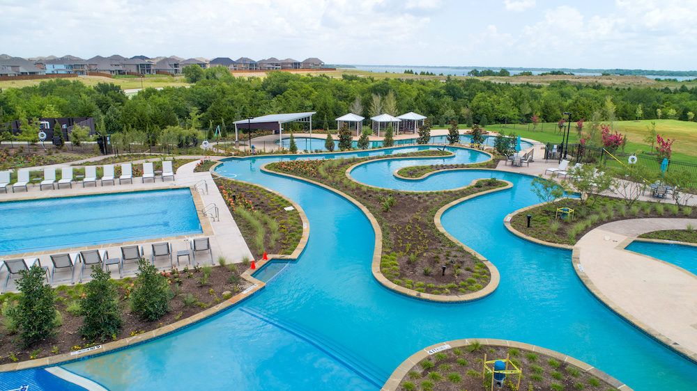 Lazy river in resort style pool area