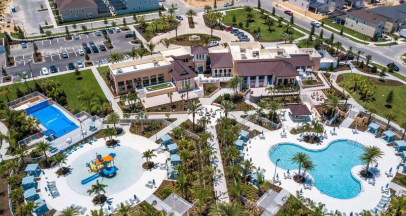 Drone picture of Solara Resort where we manage vacation rentals. 