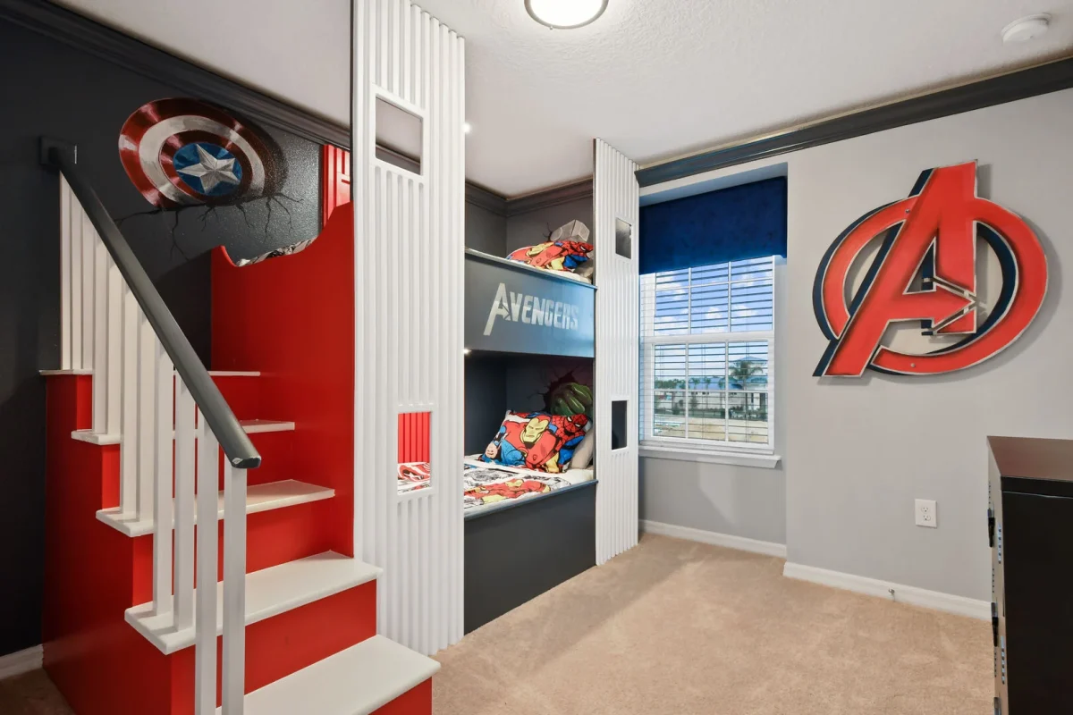 Avengers themed bedroom. 