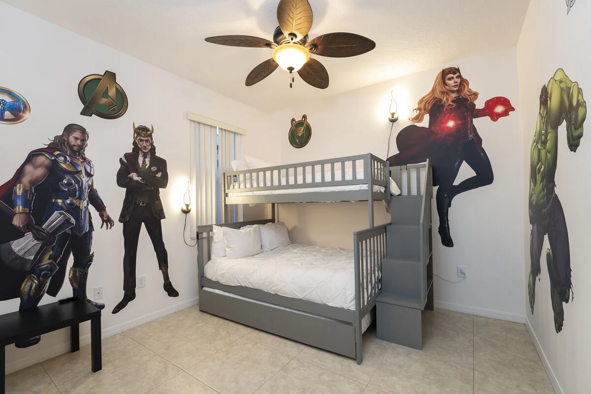 Avengers themed bedroom. 