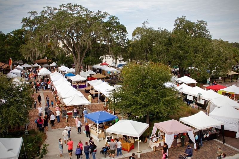 Winter Garden Farmers Market tents. 