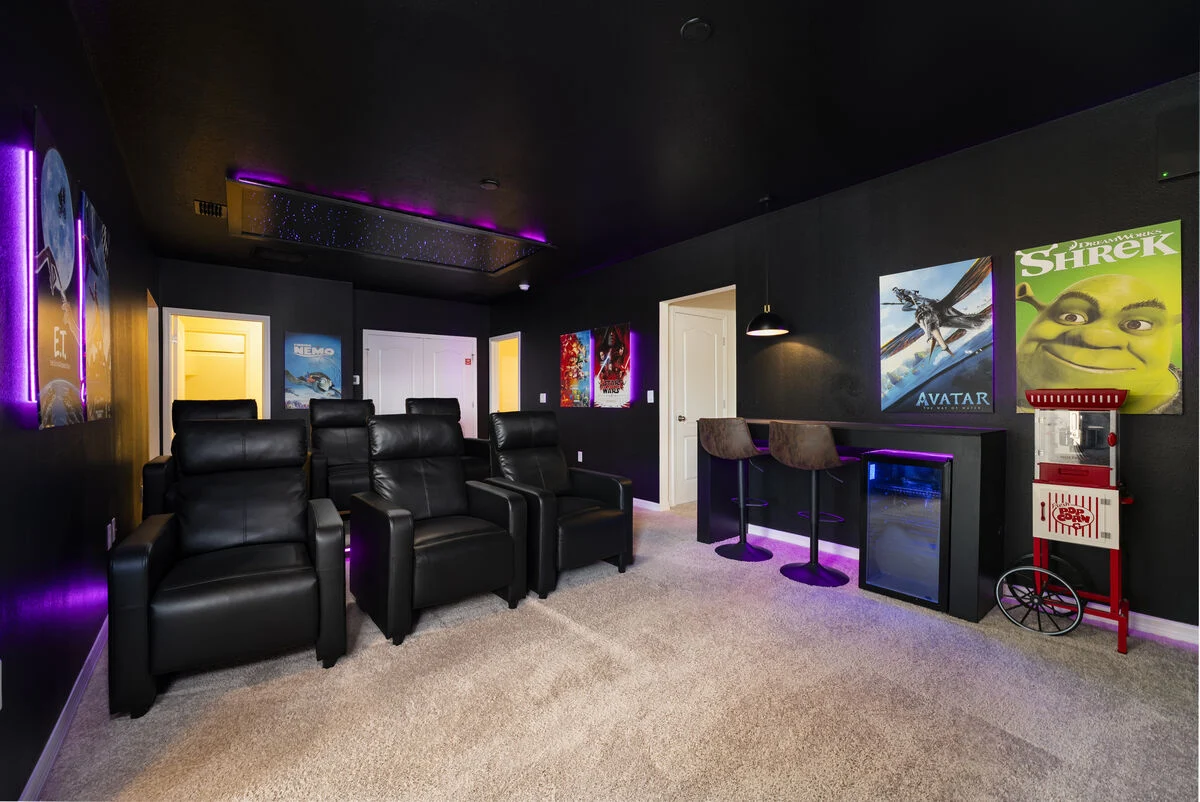 Private movie theater inside a vacation rental we manage.