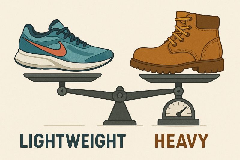 Light vs. Heavy shoes.
