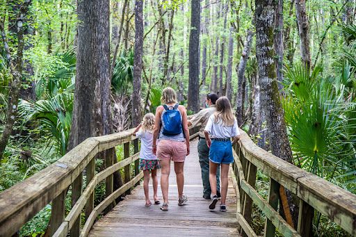 Family on Florida trail