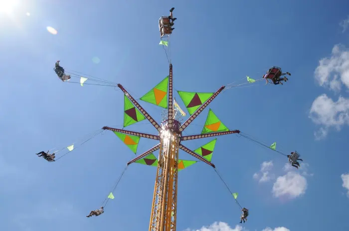 Swing rides at festival 