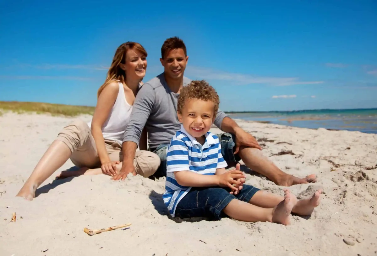 Family enjoying a beach in Florida