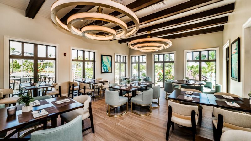 Restaurant area inside resort