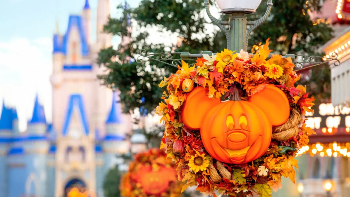 Fall decorations at theme parks