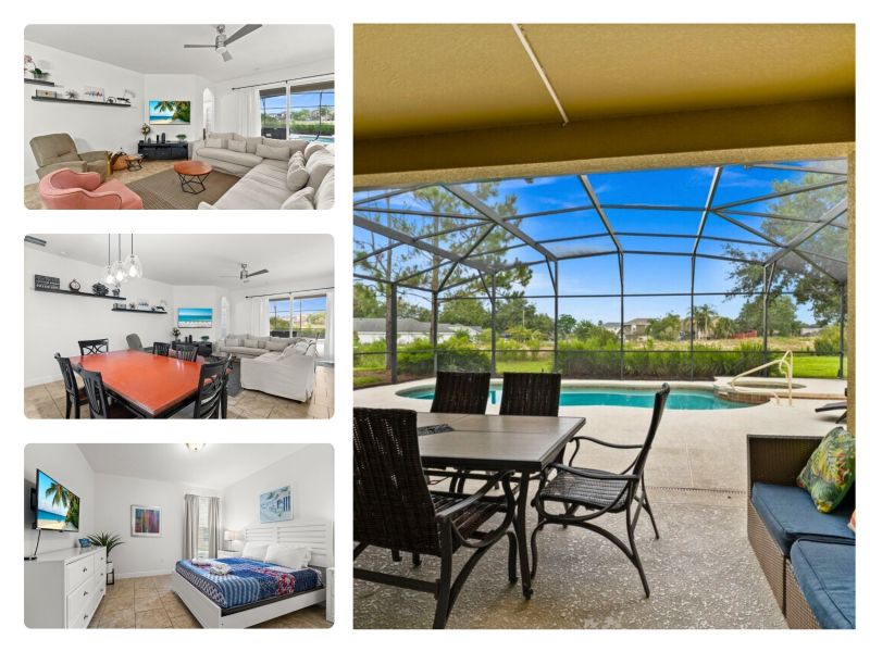 Collage of a vacation rental near Disney managed by Orlando rent a Villa. (4167OAK)