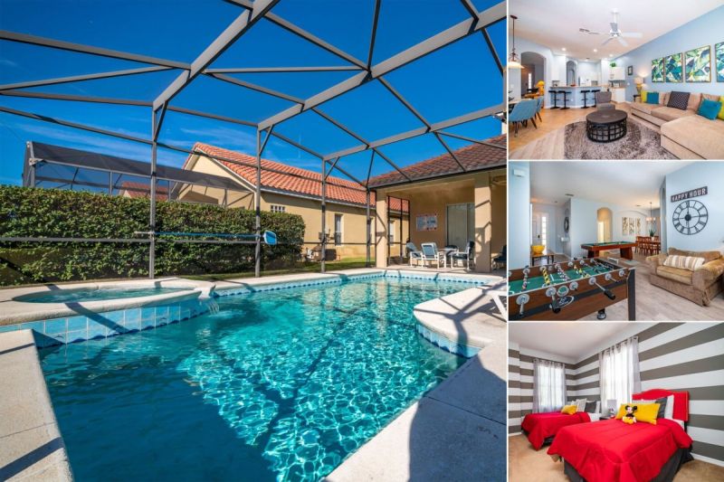 Vacation rental managed by Orlando rent a villa with screened in private pool and spa