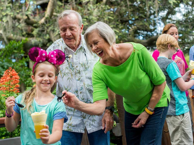Multi generational family enjoying Disney 