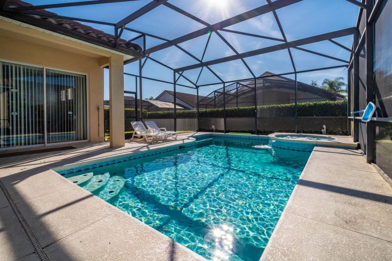 Pool area in a vacation rental near Disney managed by Orlando rent a villa 