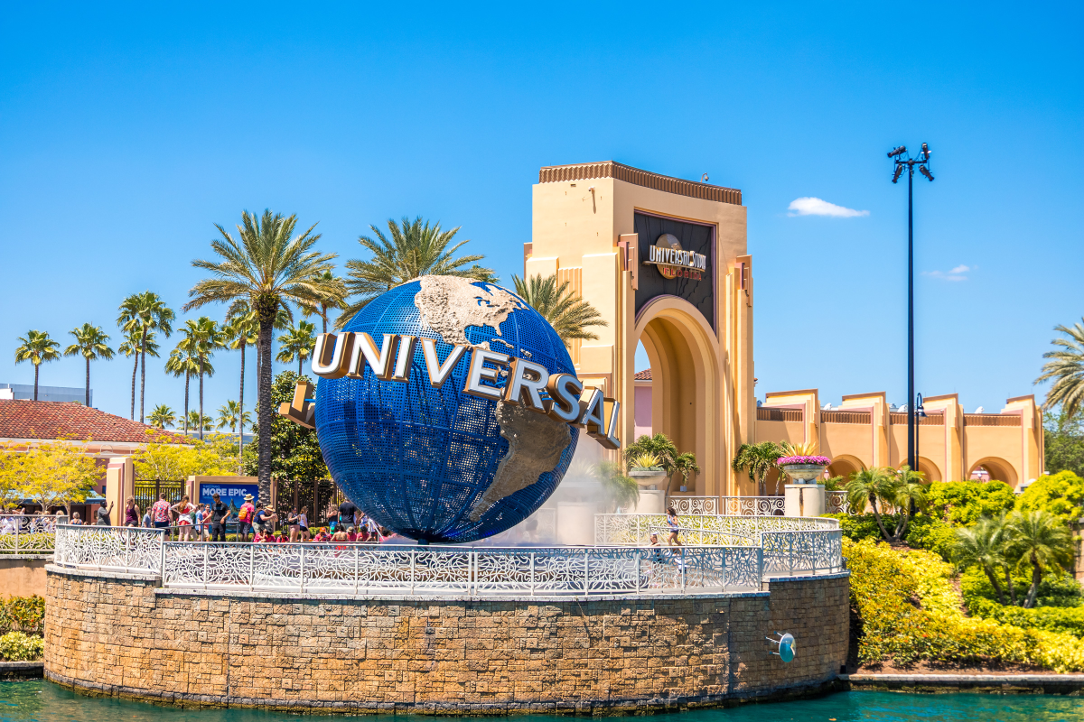 Universal Globe at Universal Studios entrance.