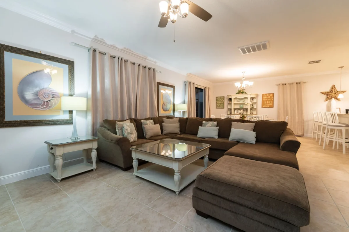 Living room inside a vacation rental