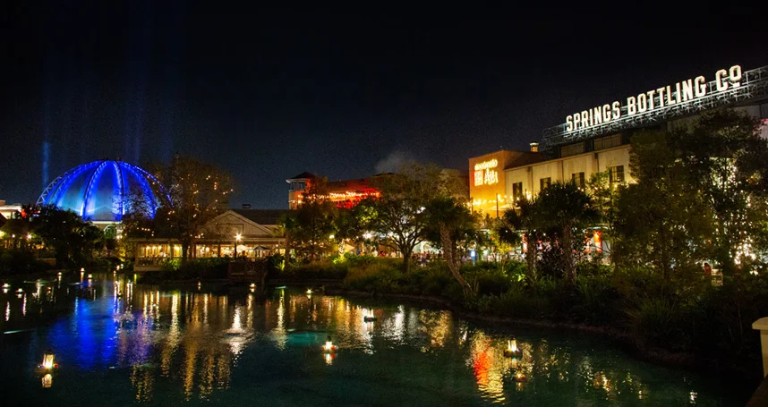 Disney Springs at night